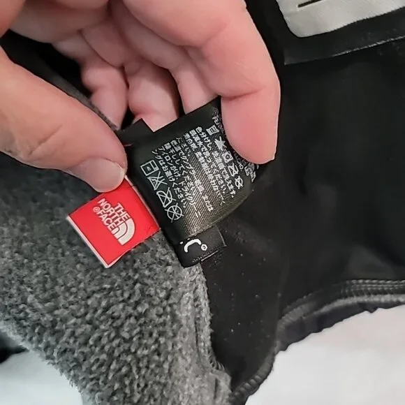The North Face Denali Jacket Polartec Fleece Teen Boys Full Zip Black Gray XL